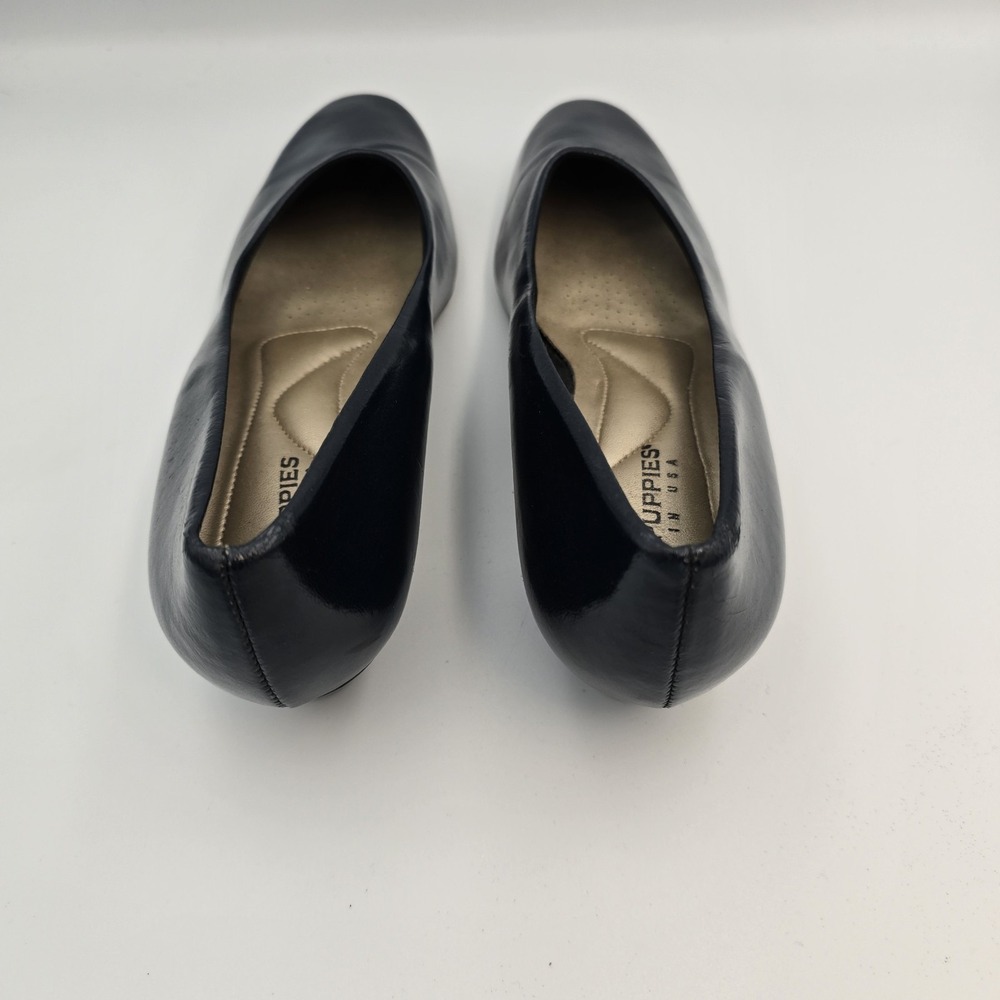 Soft Style Hush Puppies Angel II Block Heel Navy Blue Smooth Shoe Womens 10 M - Picture 5 of 8